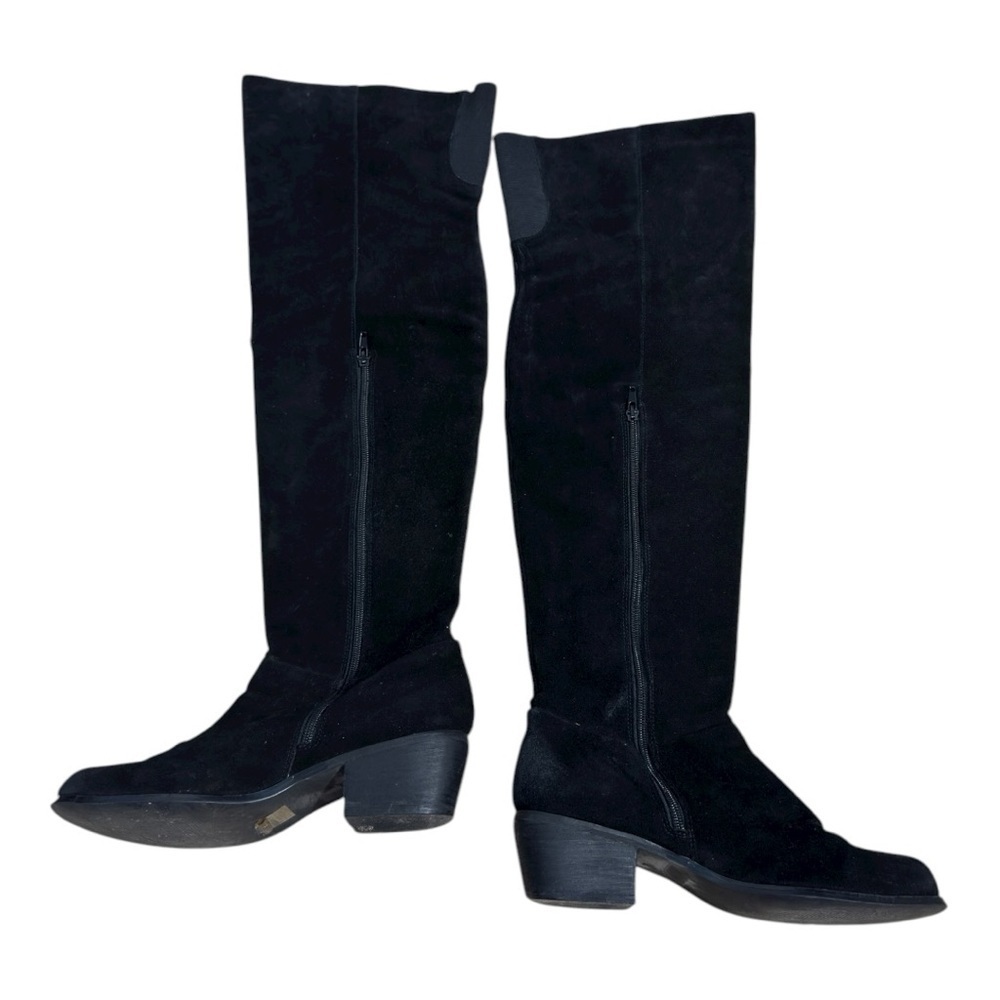 Ecote Urban Outfitter Black Suede Over the Knee Boots Women’s Size 8.5 Side Zip - Picture 7 of 13